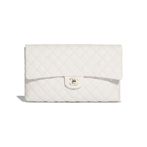 chanel clutch white|genuine chanel clutch.